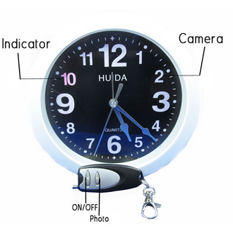 Настенные часы со скрытой HD камерой – светлые круглые